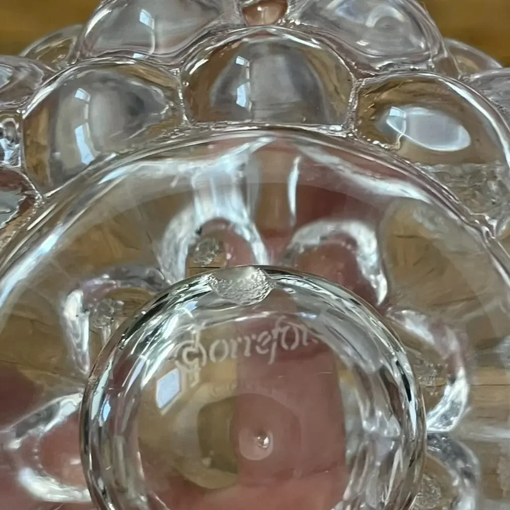 Orrefors Raspberry Crystal Glass Votive Candle Holders (2) 4